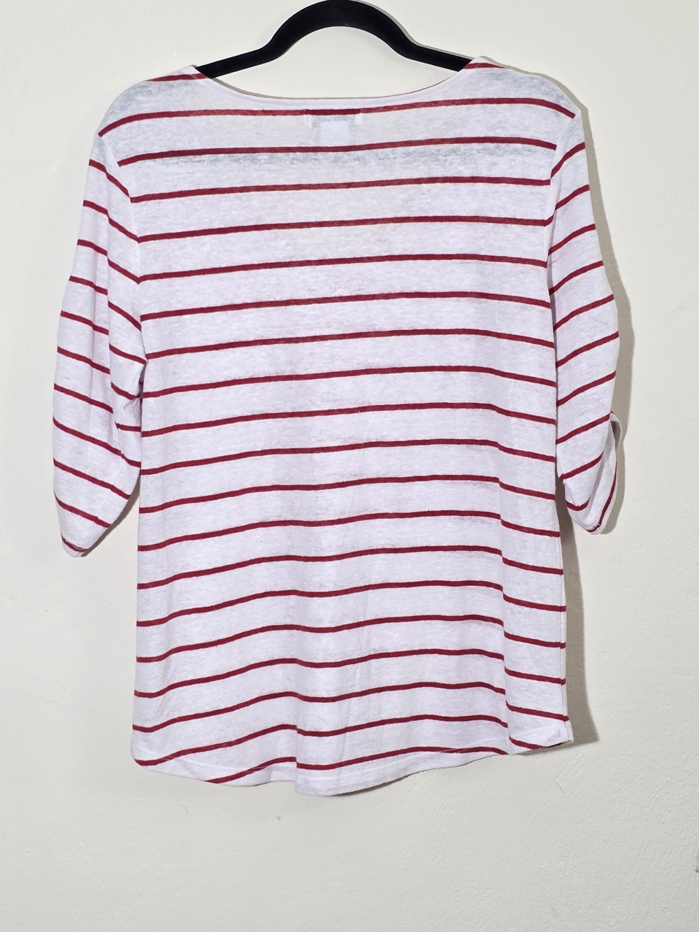 Liz Claiborne Striped Top in White and Red - Picture 3 of 3